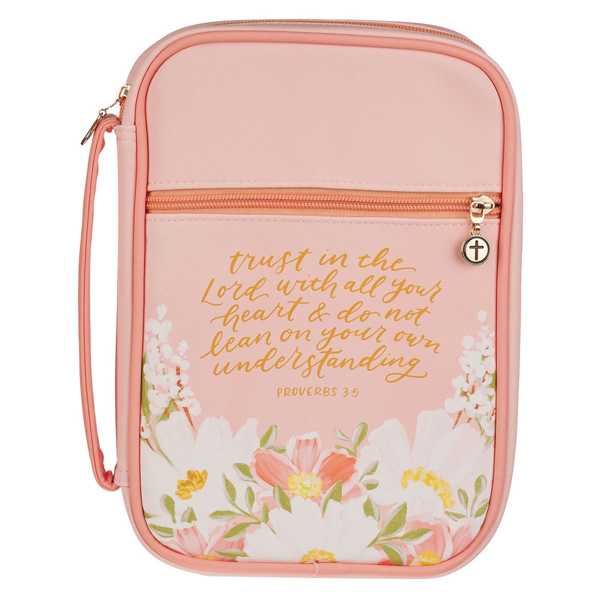 Bible Cover Fashion Pink Floral Printed Trust in The Lord With All Your Heart Prov. 3:5