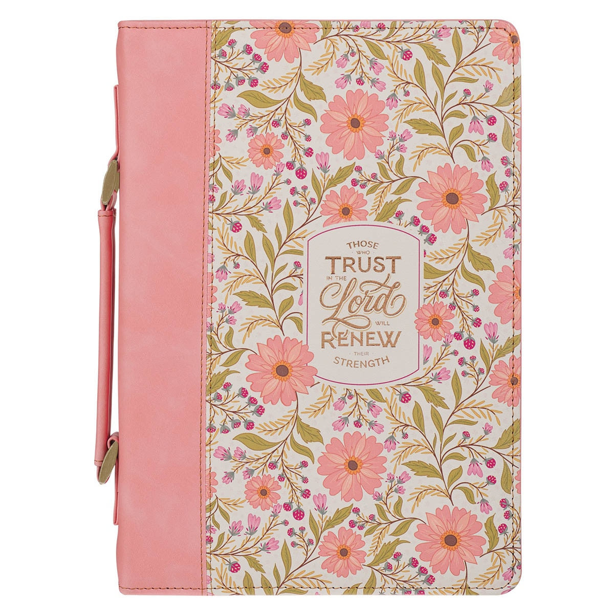 Bible Cover Fashion Coral Floral Those Who Trust In The Lord Isa. 40:31