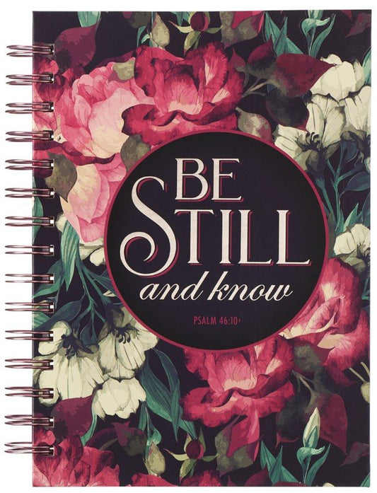 Journal Wirebound Blue Floral Be Still & Know Ps. 46:10