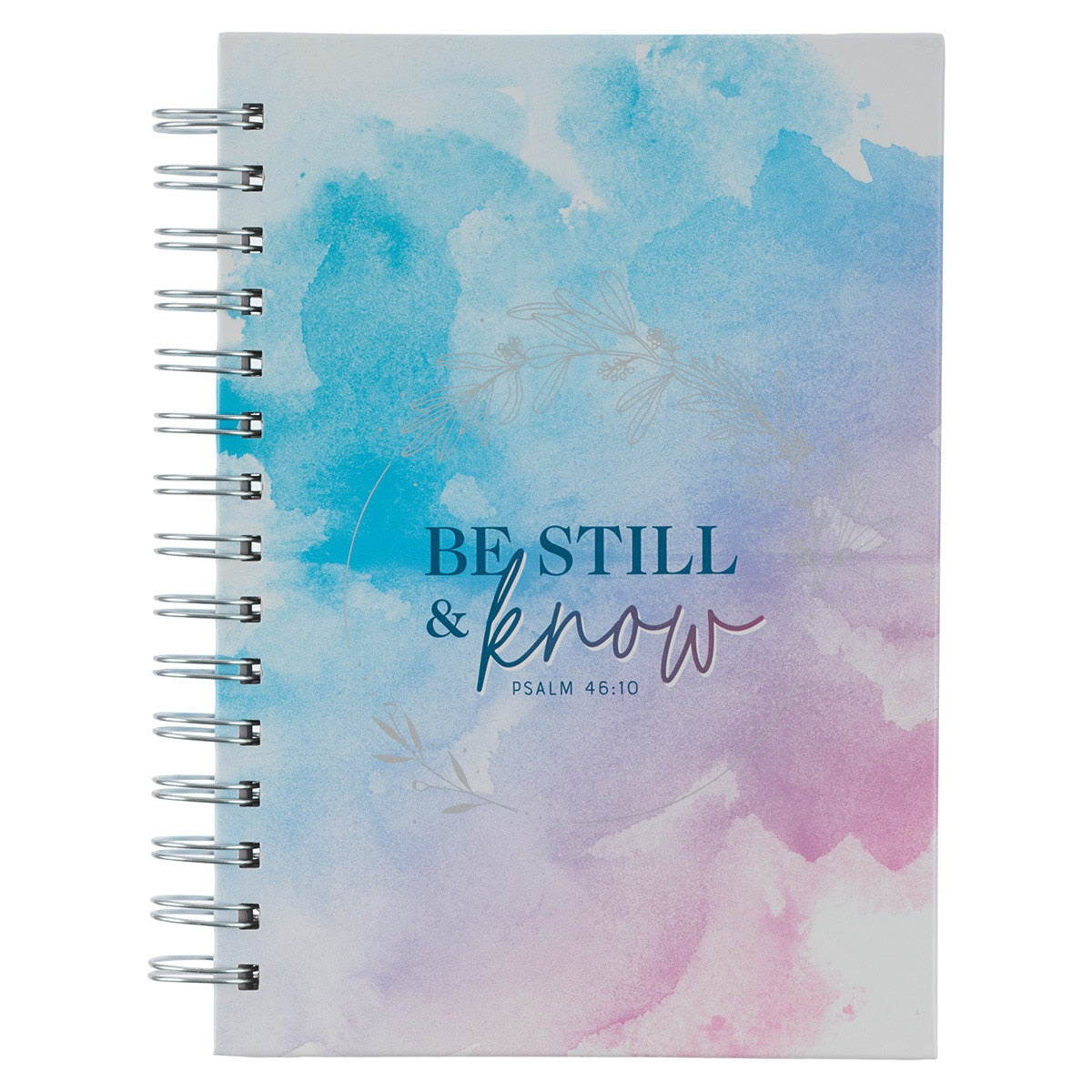 Journal Spiral-Bound Blue/Purple Watercolor Be Still Ps. 46:10