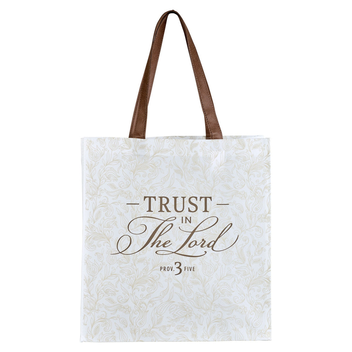 Tote White/Brown Trust In The Lord Prov. 3:5