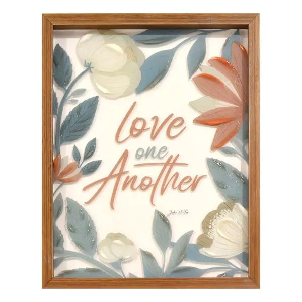 Glass Framed Love One Another Framed Print Wall Art, 11x14