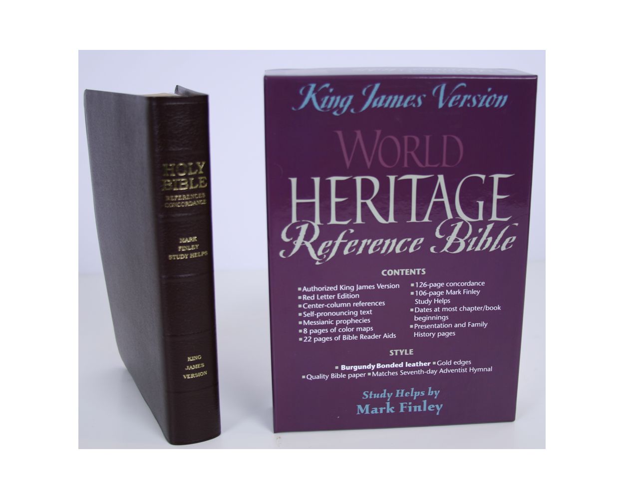 Kjv Bible With Mark Finley Helps (Burgundy Bonded Leather)