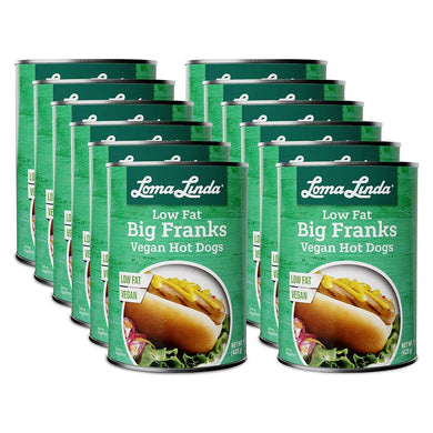 Loma Linda Big Franks (LOW FAT) Vegan Hot Dogs 12/15oz cans 24TLS 100