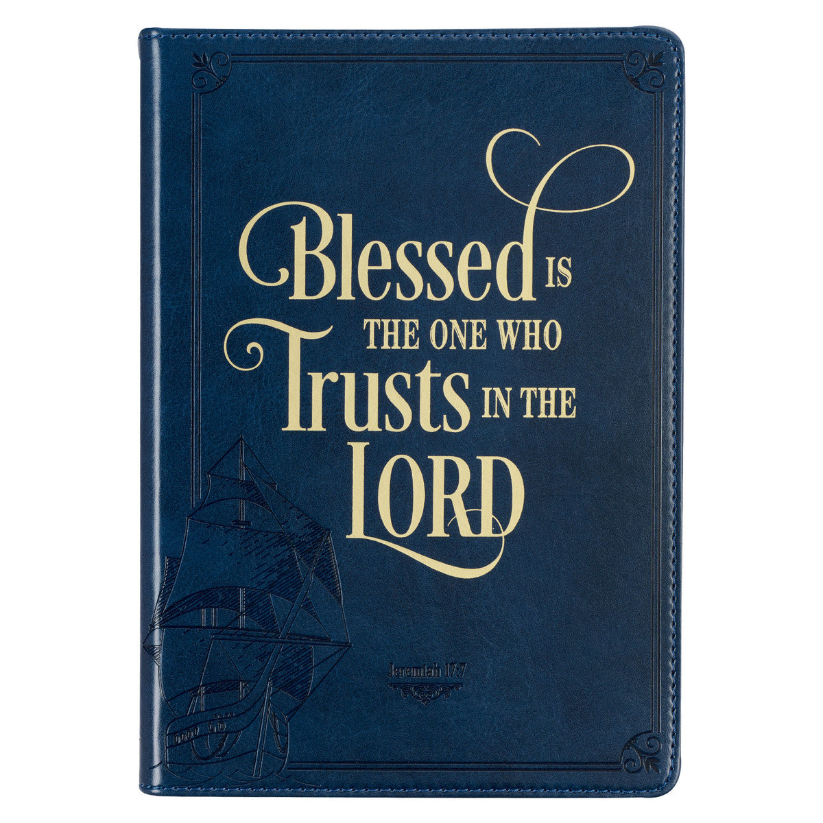 Journal Classic Navy Blessed Is The One Who Trusts Jer. 17:7