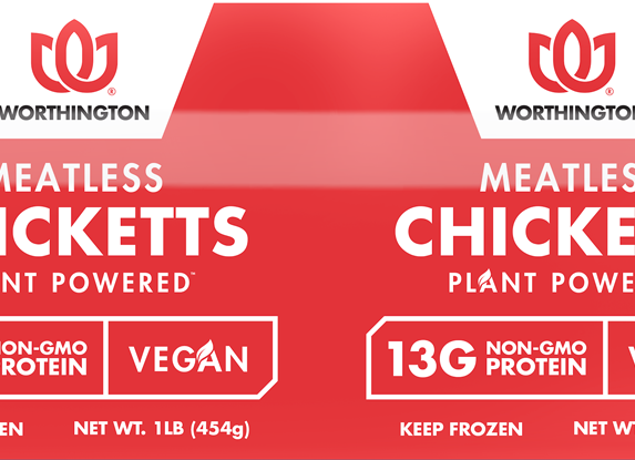 Worthington Frozen Vegan Chicketts™  Roll 12/1Lb (Case) [123]