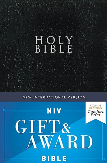 Niv Gift & Award Bible, Leather-Look, Black, Red Letter, Comfort Print - Softcover
