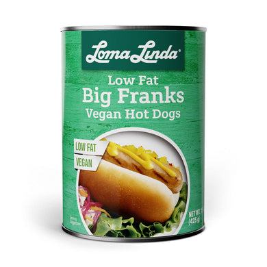 Loma Linda Big Franks (Low Fat) Vegan Hot Dogs 15oz cans (Single)