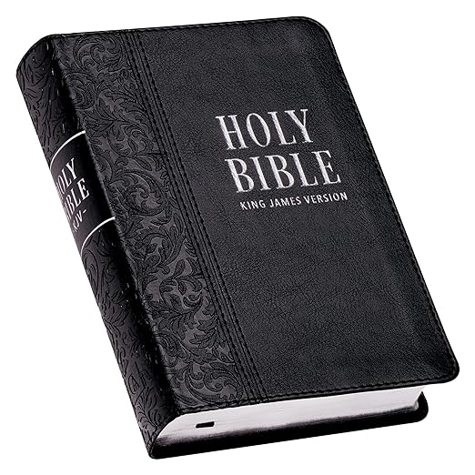 Kjv The Holy Bible Large Print Compact Black Leather