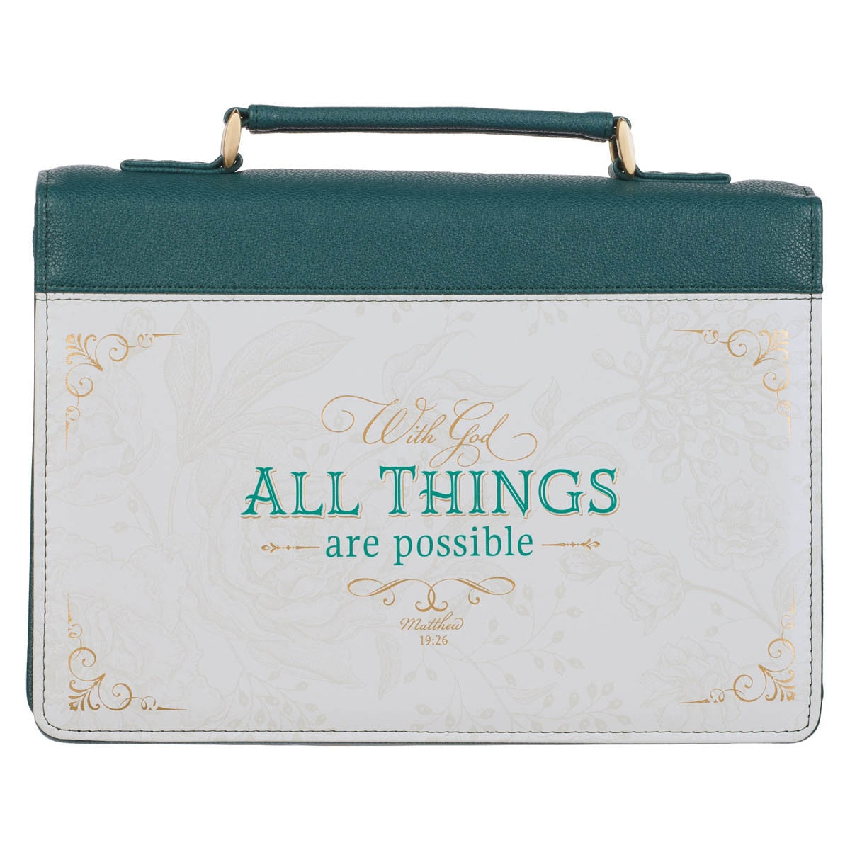 Bible Cover Fashion Teal With God All Things Matt. 19:26