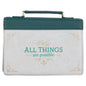 Bible Cover Fashion Teal With God All Things Matt. 19:26