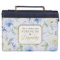 Bible Cover Fashion Navy Strength & Dignity Prov. 31:25