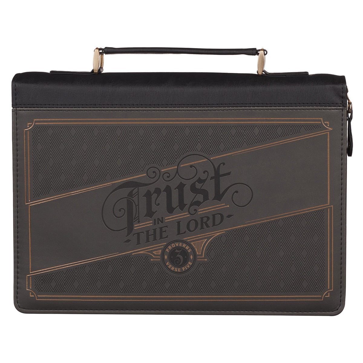 Bible Cover Classic Gray/Black Trust in the Lord Prov. 3:5
