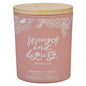 Glass Candle w/Bamboo Lid Pink Strength & Dignity Prov. 31:25