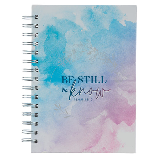 Journal Spiral-Bound Blue/Purple Watercolor Be Still Ps. 46:10