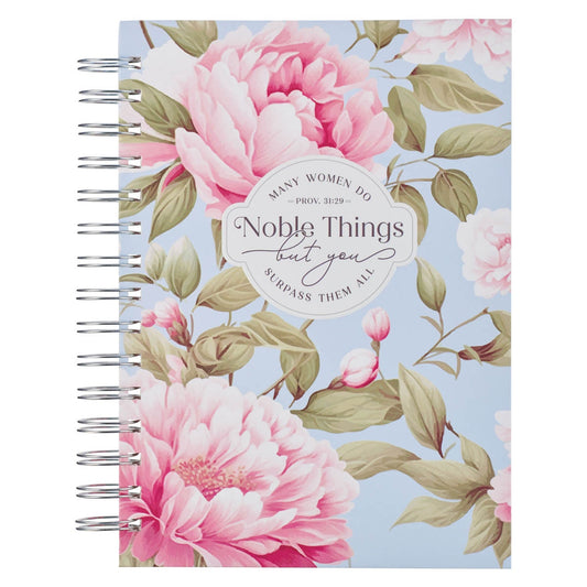 Journal Spiral-Bound Pink Peony Noble Things Prov. 31:29
