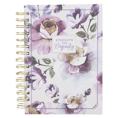 Journal Spiral-Bound Purple Floral Strength & Dignity Prov. 31:25