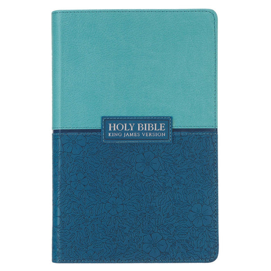KJV Bible Giant Print Standard-size Faux Leather, Aqua/Blue