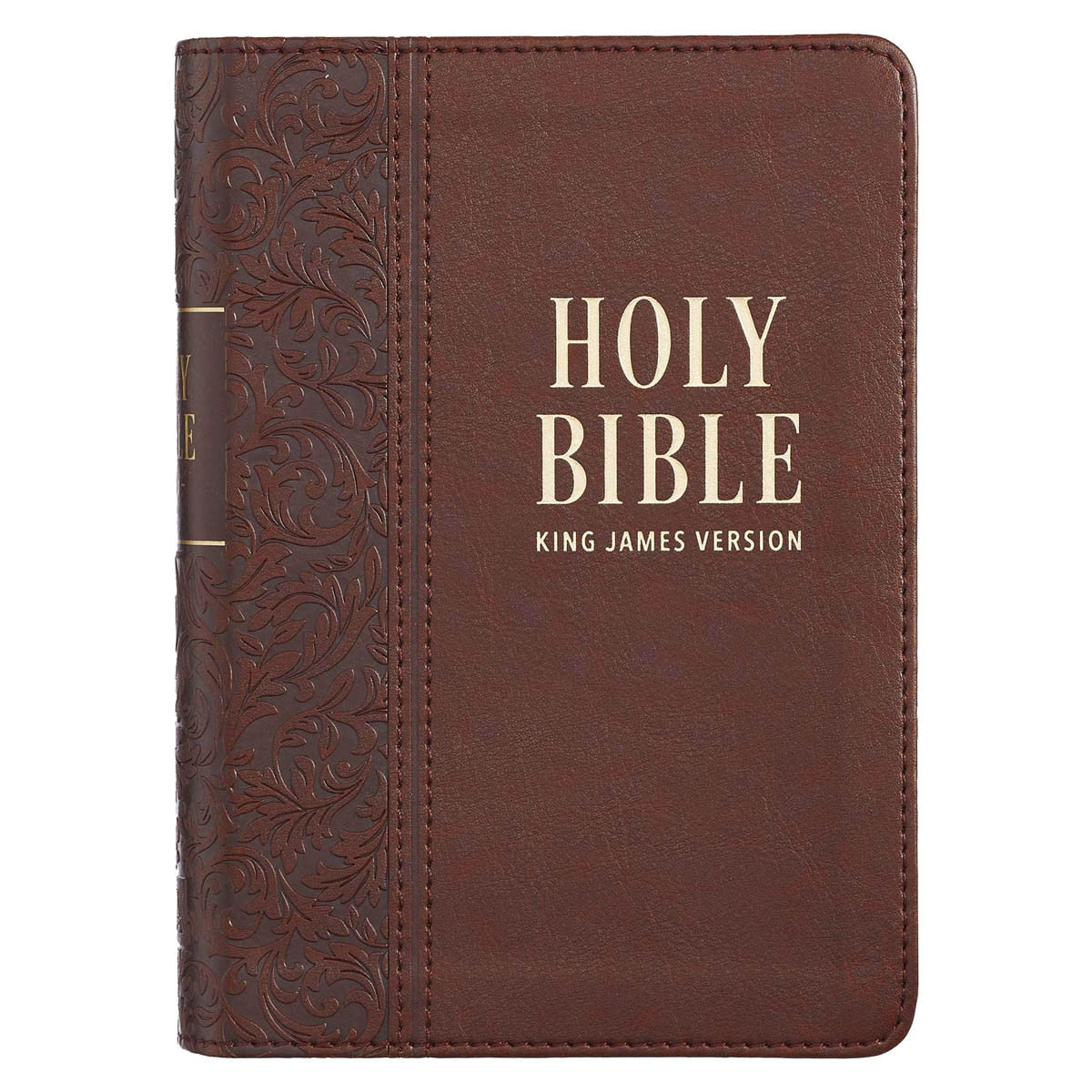KJV Bible Compact Large Print Faux Leather, Medium Brown
