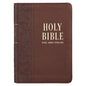 KJV Bible Compact Large Print Faux Leather, Medium Brown