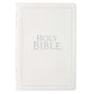 White Faux Leather Large Print Thinline King James Version Bible with Thumb Index