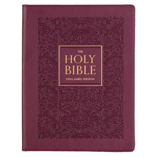 KJV Note-taking Bible Large Print Faux Leather HC, Plum