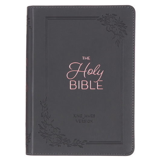 KJV Bible Compact Large Print Faux Leather, Gray