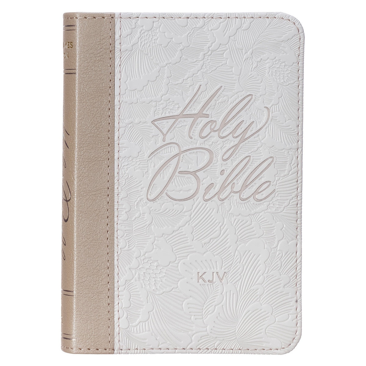 KJV Bible Mini Pocket Faux Leather, White