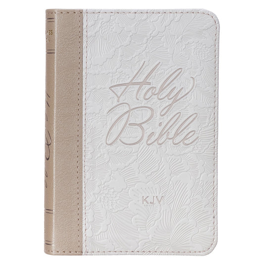 KJV Bible Mini Pocket Faux Leather, White