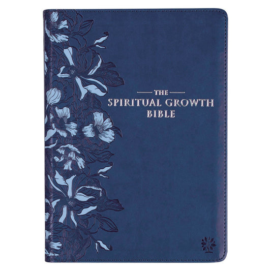 Nlt, The Spiritual Growth Bible Faux Leather, Navy