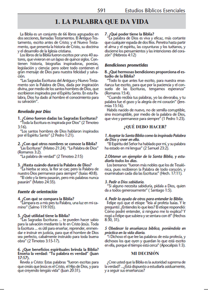 La Misión Biblia de Estudios - tapa blanda - "¡sin himnario!" - EGW - RVG
