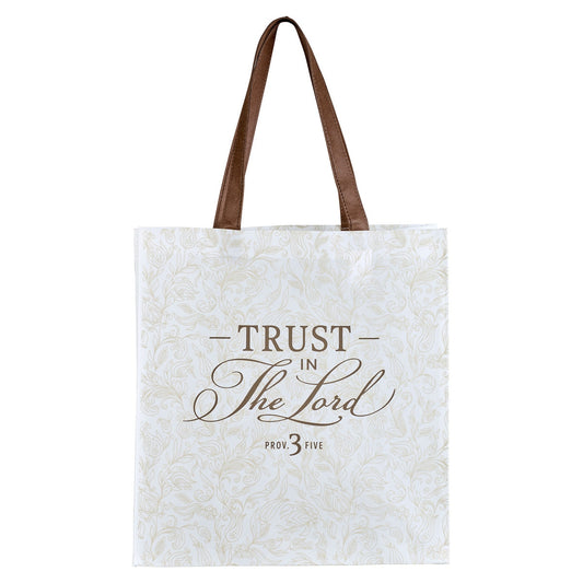 Tote White/Brown Trust In The Lord Prov. 3:5