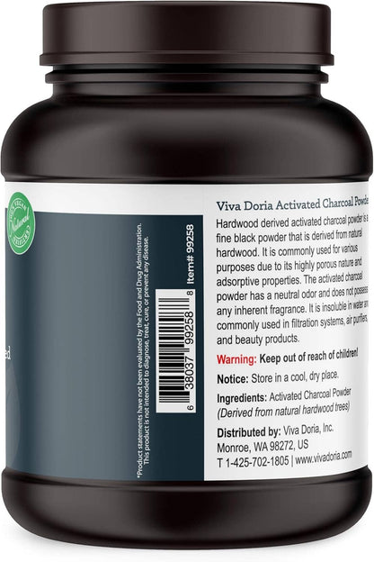 Activated Charcoal Powder, Food Grade, 16oz