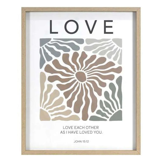 Glass Framed Love Print Wall Art, 16x20