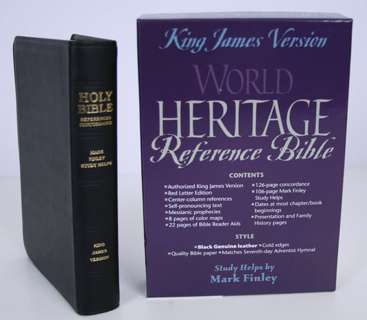 KJV Bible with Mark Finley Helps (Black Genuine Leather)