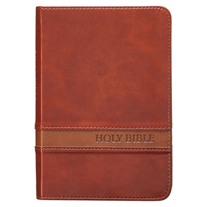 KJV Bible Compact LP Faux Leather, Brown Two­tone