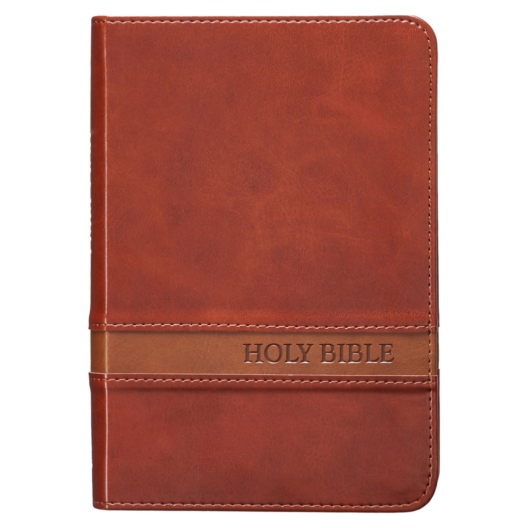 KJV Bible Compact LP Faux Leather, Brown Two­tone