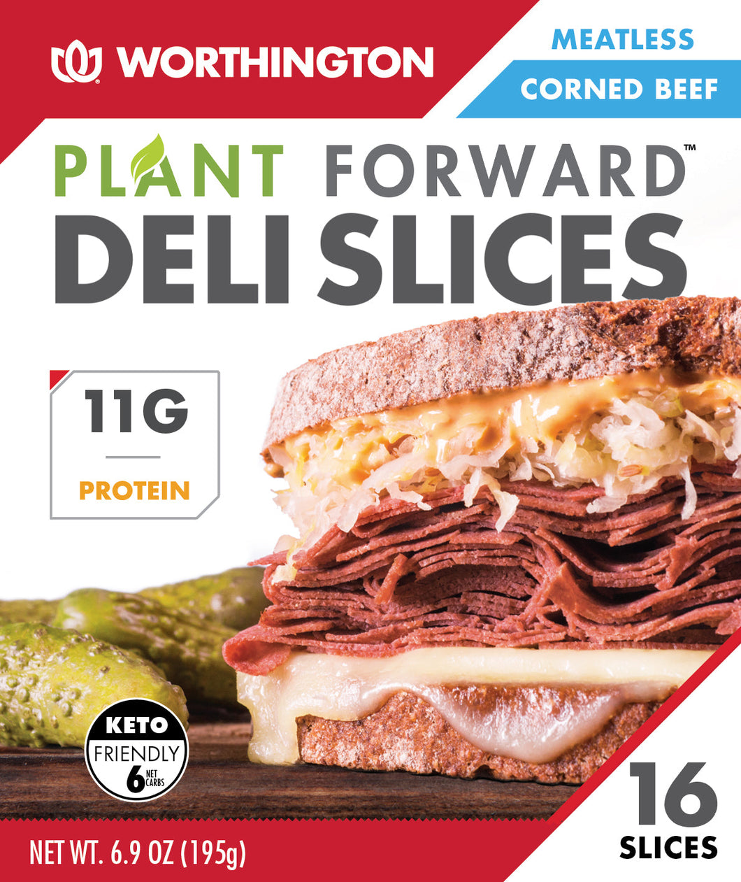 WORTHINGTON FROZEN MEATLESS CORNED BEEF DELI SLICES 8/6.9 24TLS 135